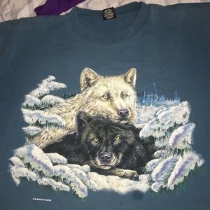 Single stitch wolf tee xl